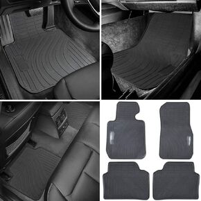 Floor Mat for BMW 3/4 Series F30 F31 F32 F33 F36 320i 328i 335i 2012-2018 & 2015+ F80 M3 Heavy Duty Rubber Front+Rear Car Liner Carpet All Weather Custom Fit Waterproof Odorless (Black 4PCS)
