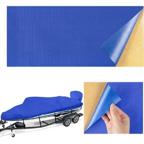 900D Boat Cover Patch Repair Kit, 15" x 10" Canvas Patch Repair Kit for Repairing Boat Cover, Pool Cover, RV Cover, BBQ Cover, Waterproof Heavy Duty Self-Adhesive Patches, Black, 2pcs