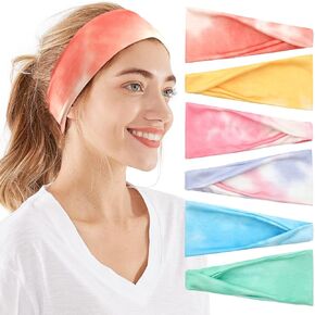 Headbands for Women, 6 PCS Wide Boho Headbands Elastic Bandana Non Slip Sweat Fashion Large Headwraps Hair Bands Headwear fit All Head Sizes for Workout,Sports,Running,Yoga