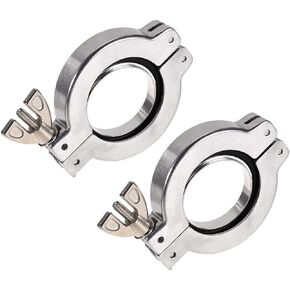 uxcell 2 Pcs Aluminum Vacuum Clamp 68mm X 46mm KF40 Single Pin Clamp Wing Nut W Center Ring for Ferrule TC