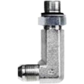 Brennan Industries 6801-LL-06-08-NWO-FG Forged Steel 90 Degree Elbow X-Long Tube Fitting, 9/16"-18 SAE x 3/4"-16 SAE ORB Thread, 3/8" Male JIC x 3/8" Male Adjustable O-Ring Boss