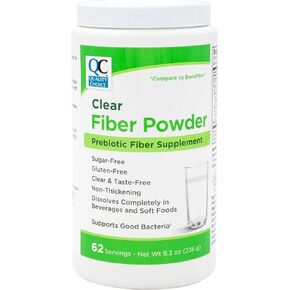 Quality Choice Clear Prebiotic Fiber Supplement Powder for Digestive Health - Tasteless, Non-Thickening Formula - 62 Servings, 8.3 Ounces - Ideal for Adults & Children 6 & Up Daily Fiber Powder