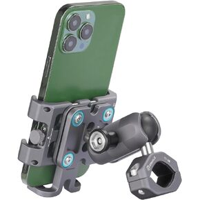 FANAUE Aluminum Anti-theft Bike Motorcycle Phone Mount with Vibration Dampener for bicycle/ATV/UTV/Scooter Handlebar, Compatible with RAM mounts B size phone holder Accessories for 5.5-7'' Smartphone.