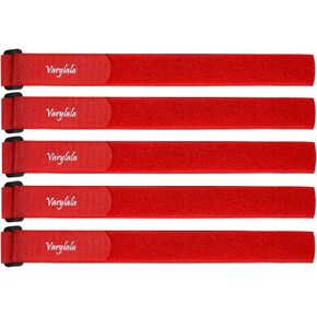5 Pcs Hook and Loop Securing Straps Tie Downs Fastening Straps (1''x24'', White)