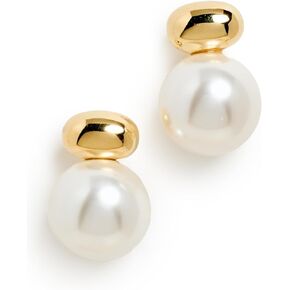 SHASHI Women's Gold Pearl Stud Drop Earrings