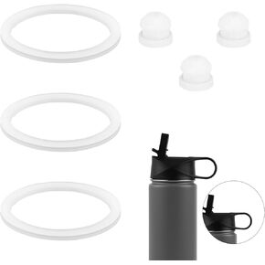 6pcs Stainless Steel Water Bottle Gasket Replacement for DRINCO 14/18/22/32/40/64oz, Silicone Spout Lid Sealing Rings & Water Bottle Spout Lid Gaskets for DRINCO Chug Lids