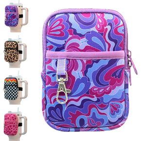 Axolotl Water Bottle Pouch with Key Chain - Stanley Cup Accessories for 30 / 40oz with Handle - Stanley Tumbler