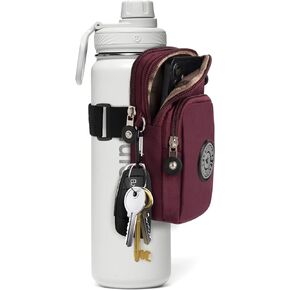 Bottle Pouch Gym Water Caddy with Phone Holder, Water Bottle Sleeve Bag with Pocket for Cards, Keys, Wallet, Gym Bottle Accessories for Men Women