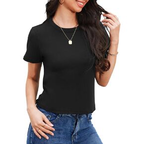 Stelle Women's Cotton T-Shirts Crewneck Short Sleeve Basic Tees Summer Casual Solid Tops