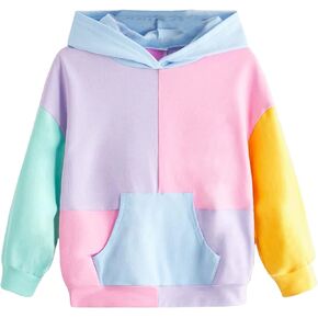 WDIRARA Toddler Girl's Colorblock Long Sleeve Pullover Top Hoodie Sweatshirt With Pocket