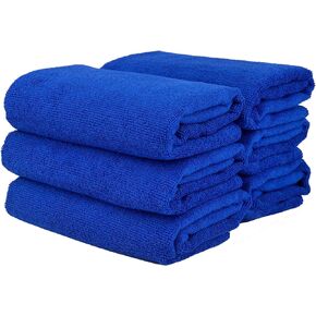 Cleaning Towel Wash-Cloth - Large 27" x 16" Microfiber Rags - Highly Absorbent, Lint Free Streak Free for House, Kitchen, Car, Window Detailing Reusable Shop Towels (6-Pack, Black)