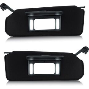 Left Driver & Right Passenger Side Sun Visor SunVisor with Light for 1997-2004 Chevrolet C5 Corvette 10442033 10442034 (Black) in Kuwait