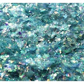Snow White Flitter Flakes Iridescent Ice Glitter Flakes for Nail Art - Lightweight Holographic Polyester - 311-4328 - 1/2 oz (14 Grams)
