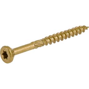 Power Pro 48597 Wood Screws, #8 x 2", Premium Outdoor Deck Screws, Rust Resistant, Epoxy Coated Bronze, 1lb Box, 153 pcs