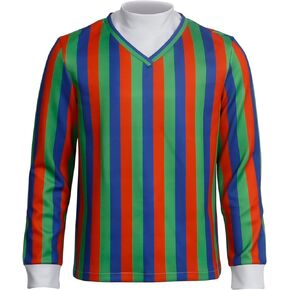 Adult Halloween Cosplay Costume Men's Bert Ernie T-Shirt Multicolored Striped Long Sleeve T-Shirt Basic Pullover Top Shirt