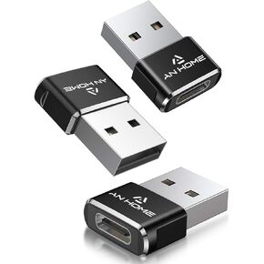 AnHome USB C to USB Adapter-3Pack USB-C Female to USB A Male Adapter Converter, USBC OTG Convertidor Adaptor with 3A Type C Charger Compatible with Apple iPhone Samsung and More