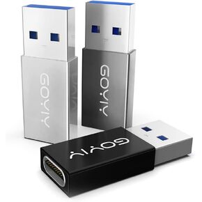 GOYIY [10Gbps USB C to USB Adapter, USB C Male to USB3.0 Female OTG Adapter, 2-Pack, Compatible with Laptops, Android Phone and Other Type C or Thunderbolt 4/3 Devices(Grey)
