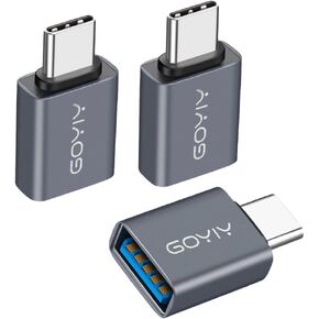 GOYIY [محول USB C إلى USB بسرعة 10 جيجابت في الثانية، محول USB C ذكر إلى USB3.0 أنثى OTG، عبوتان، متوافق مع أجهزة الكمبيوتر المحمولة وهواتف Android وأجهزة أخرى من النوع C أو Thunderbolt 4/3 (رمادي)