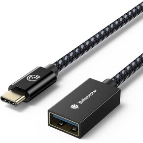 Yottamaster USB Female to USB C Male Adapter[10Gbps], USB C to USB A Female Adapter Cable OTG Cable Adapter Female USB A to C Male for Phone/Laptop/Tablet/Switch USB C Device etc [0.3m/1ft]