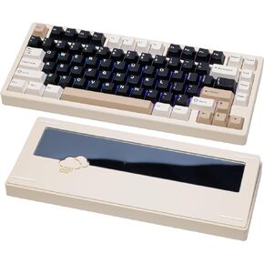KEEBMONKEY WOBKEY Rainy 75 Aluminum HMX/JWK Switches Mechanical Keyboard with Superior Acoustics, Wired, BT, 2.4G Wireless Connectivity, RGB/FR4/Silver SUS304/7000mAh/WOB Switch (Pro - Blue)