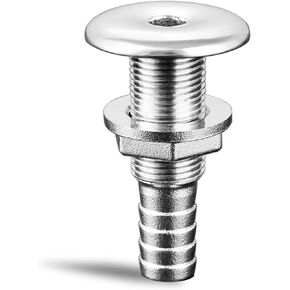 Mtsooning Thru-Hull Valve Fitting, 1/2inch Steel Boat Thru Hull, Thru Drain Connector, Marine Hull Scupper, Boat Drain Outlet for Yachts Boats Ships