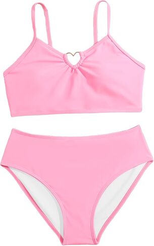 طقم بيكيني من قطعتين للفتيات من Milumia مزود بحلقة ربط وحزام سباغيتي لباس السباحة in Kuwait