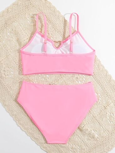 طقم بيكيني من قطعتين للفتيات من Milumia مزود بحلقة ربط وحزام سباغيتي لباس السباحة in Kuwait