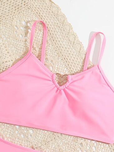 طقم بيكيني من قطعتين للفتيات من Milumia مزود بحلقة ربط وحزام سباغيتي لباس السباحة in Kuwait