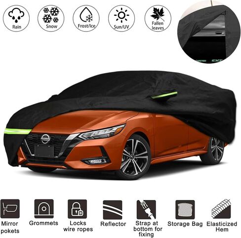 أغطية سيارة YIXIN مقاومة للماء لـ 2009-2022 Nissan 370Z / 370Z Nismo غطاء سيارة 190T يناسب العملاء 100% حزام مقاوم للماء وسحاب باب مزدوج يصل إلى 174 بوصة طول in Saudi Arabia