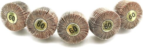 TMAX 5 Pack 60 Grit Coarse Flap Wheel High Performance Aluminum Oxide 2 Inch Diameter 1 Inch High 1/4 Inch Shank in Saudi Arabia