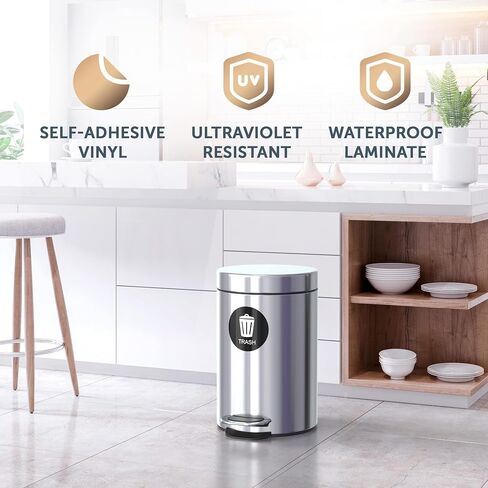 Recycling Stickers for Trash Can - (Pack of 4) 3" Round Labels Self-Adhesive Backing. Trash Recycle Stickers Silver Finished. Waterproof for Indoor and Outdoor Use. (Midnight Blue/Forest Green) in Saudi Arabia