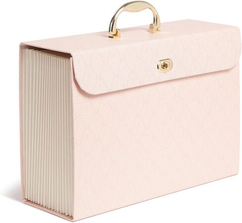 مجلد ملفات قابل للتوسيع 19 جيبًا من U Brands Pretty in Pink، لوازم تنظيم المكتب، 15.4 × 5 × 10.5 بوصة، عدد 1 in Kuwait