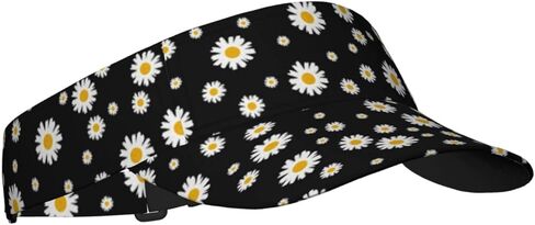 قبعات لوجمور بيضاء صفراء على شكل زهرة الأقحوان السوداء الواقية من الشمس للنساء والرجال، قبعة رياضية فارغة، قبعة بيسبول للشمس، قناع للتنس، قناع للجولف in Kuwait