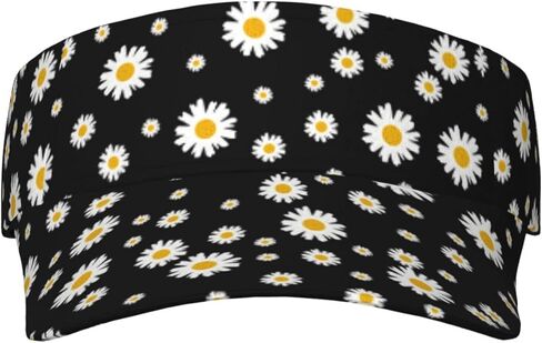 قبعات لوجمور بيضاء صفراء على شكل زهرة الأقحوان السوداء الواقية من الشمس للنساء والرجال، قبعة رياضية فارغة، قبعة بيسبول للشمس، قناع للتنس، قناع للجولف in Kuwait