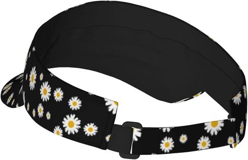 قبعات لوجمور بيضاء صفراء على شكل زهرة الأقحوان السوداء الواقية من الشمس للنساء والرجال، قبعة رياضية فارغة، قبعة بيسبول للشمس، قناع للتنس، قناع للجولف in Kuwait