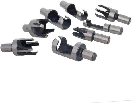 Utoolmart 8pcs Wood Plug Cutter Drills Bit Set 1/4" 3/8" 1/2" 5/8" Barrel Cork Tenon Hole Saw Cutting Tools for Woodworking, High Carbon Steel in Saudi Arabia
