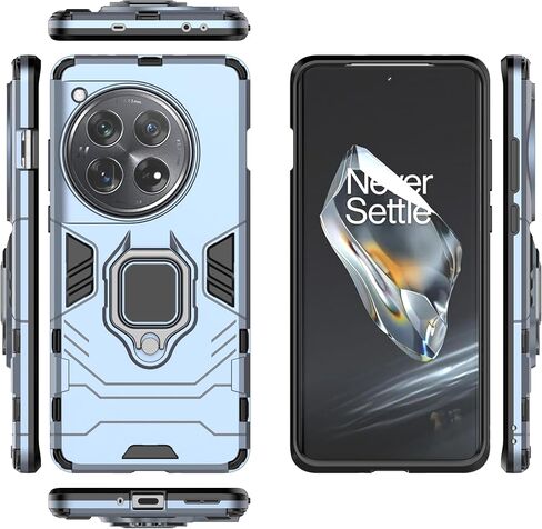 حافظة CNPUTAO لهاتف Oneplus 12 5G بمسند مع واقي شاشة من الزجاج المقوى، غطاء هاتف هجين عالي التحمل بطبقة مزدوجة مضادة للخدش، أزرق in Kuwait