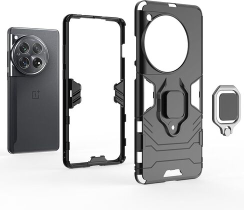 حافظة CNPUTAO لهاتف Oneplus 12 5G بمسند مع واقي شاشة من الزجاج المقوى، غطاء هاتف هجين عالي التحمل بطبقة مزدوجة مضادة للخدش، أزرق in Kuwait