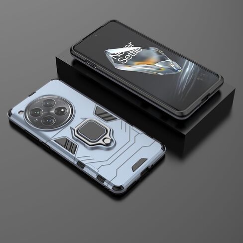 حافظة CNPUTAO لهاتف Oneplus 12 5G بمسند مع واقي شاشة من الزجاج المقوى، غطاء هاتف هجين عالي التحمل بطبقة مزدوجة مضادة للخدش، أزرق in Kuwait