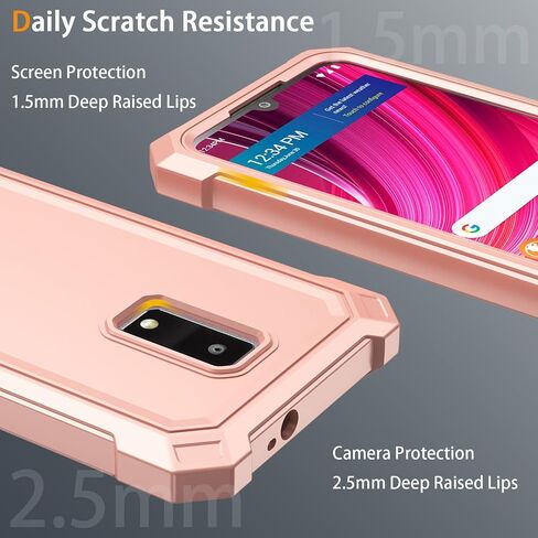 Mocotto for BLU View 4 Phone Case with Tempered Glass Screen Protector,Slim Soft Silicone Full-Body Protective Case for BLu View 2 2023 (Rose Gold) in Kuwait
