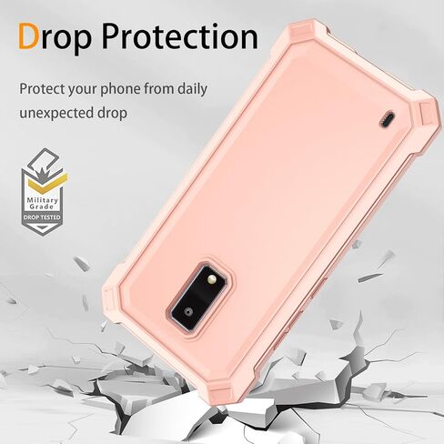 Mocotto for BLU View 4 Phone Case with Tempered Glass Screen Protector,Slim Soft Silicone Full-Body Protective Case for BLu View 2 2023 (Rose Gold) in Kuwait