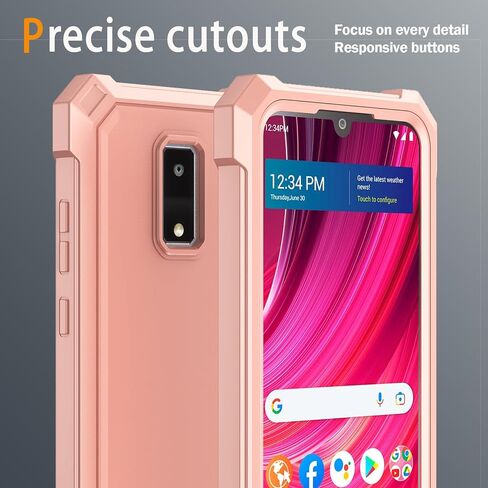 Mocotto for BLU View 4 Phone Case with Tempered Glass Screen Protector,Slim Soft Silicone Full-Body Protective Case for BLu View 2 2023 (Rose Gold) in Kuwait