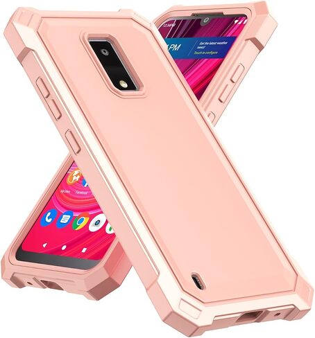 Mocotto for BLU View 4 Phone Case with Tempered Glass Screen Protector,Slim Soft Silicone Full-Body Protective Case for BLu View 2 2023 (Rose Gold) in Kuwait