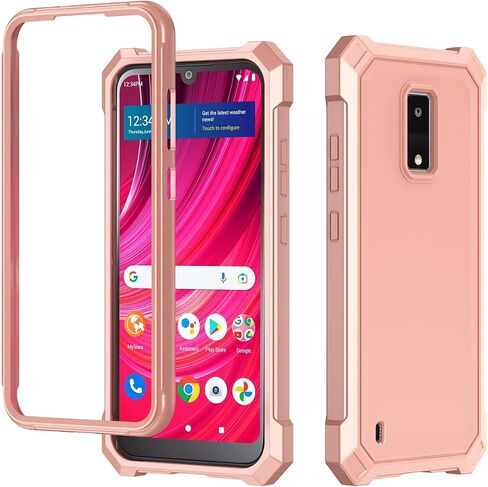 Mocotto for BLU View 4 Phone Case with Tempered Glass Screen Protector,Slim Soft Silicone Full-Body Protective Case for BLu View 2 2023 (Rose Gold) in Kuwait