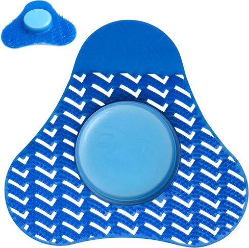 Urinal Screen Deodorizer with Urinal Cakes, Janitorial Urinal Deodorizer Urinal Cakes, Bio Enzyme Anti Splash Urinal Blue Mats for Commercial Use-Public Restrooms, Gas Stations-Ocean Blue Scent (3) in Saudi Arabia