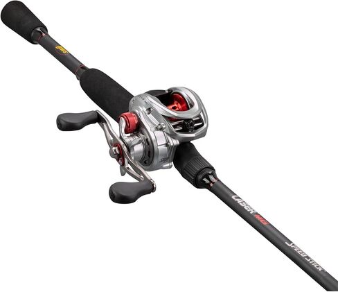 Lew's Laser MG Speed Spool Baitcast Reel and Fishing Rod Combo, 7-Foot 1-Piece Premium IM6 Graphite Rod with Split Grip EVA Handle, Right-Hand Retrieve, Silver in Saudi Arabia