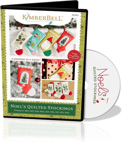 قرص تطريز آلة الجوارب المبطنة من Kimberbell Noel، يتضمن: تعليمات خطوة بخطوة، 4 تصميمات في 4 أحجام، 9 تنسيقات تطريز، لطوق 5 × 7 بوصة، الأحجام النهائية: 5 × 7، 6 × 10، 8 × 12، 9 × 14 in Kuwait