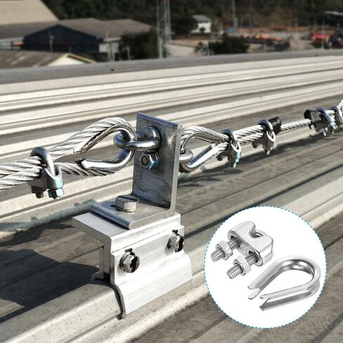 PATIKIL 5/32" Wire Rope Kit, 40 Pack M4 Wire Rope Cable Clamps & Stainless Steel Thimbles for 5/32" Diameter Wire Rope Rigging in Kuwait