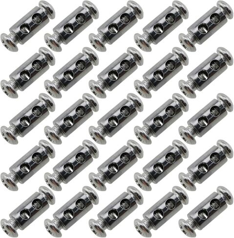 luorng 25pcs m4 6x10mm جديد ترقية سلك حبل كابل المشبك الفضة ثقوب مزدوجة الفولاذ المقاوم للصدأ سلك المشبك لإصلاح حبل الغسيل إصلاح السياج والراية in Saudi Arabia