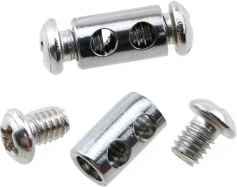 luorng 25pcs m4 6x10mm جديد ترقية سلك حبل كابل المشبك الفضة ثقوب مزدوجة الفولاذ المقاوم للصدأ سلك المشبك لإصلاح حبل الغسيل إصلاح السياج والراية in Saudi Arabia